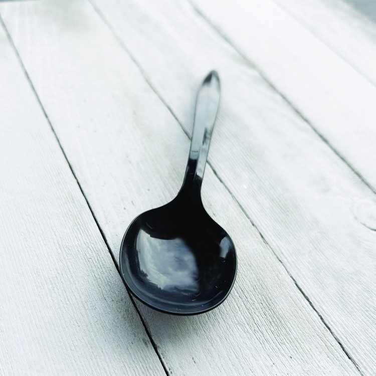 Mediumweight Polypropylene Cutlery, Soup Spoon, Plastic, Black, 1,000/Carton