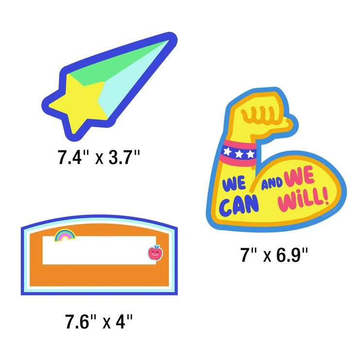 Work Display Bulletin Board Sets, 45-Piece Set, We Stick Together: Our Work Is Amazing, 7.9" x 15", Multicolor
