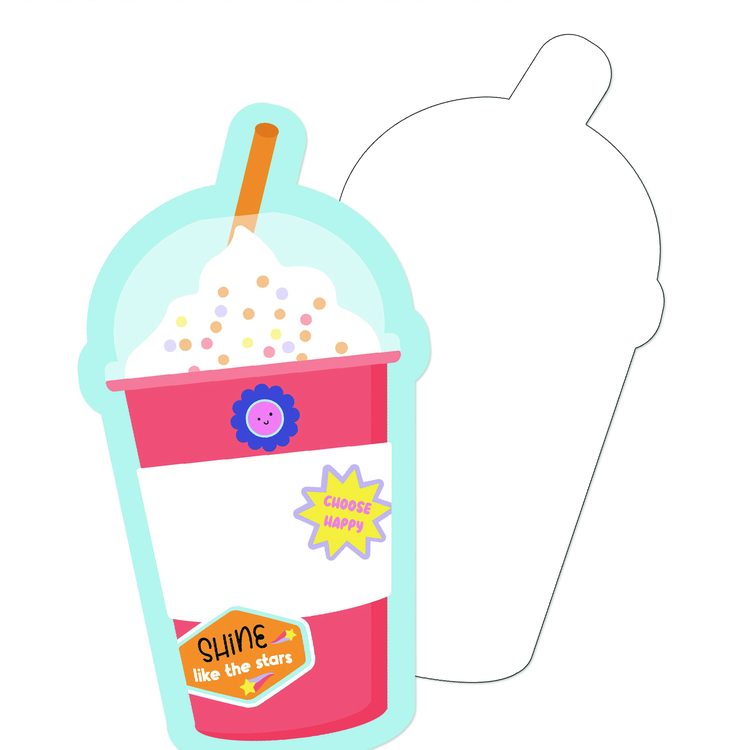 Assorted Colorful Cut-Outs, 36-Piece Set, We Stick Together: Cups + Water Bottles, 5.8" x 8", Multicolor