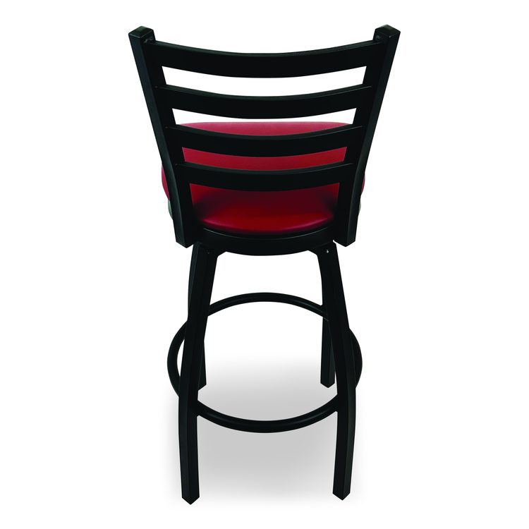 Boggs Series Barstool, Supports Up to 300 lb, 30.5" Seat Height, Burgundy Seat, Black Back, Black Base
