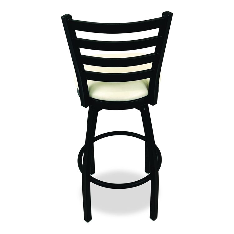 Boggs Series Barstool, Supports Up to 300 lb, 30.5" Seat Height, Cream Seat, Black Back, Black Base