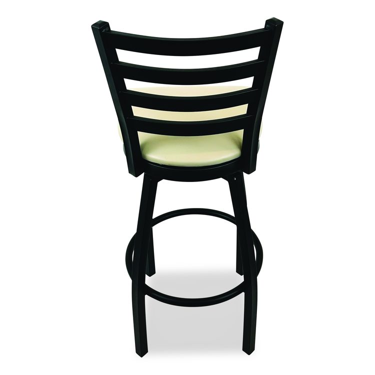 Boggs Series Barstool, Supports Up to 300 lb, 30.5" Seat Height, Taupe Seat, Black Back, Black Base