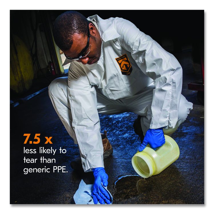 A40 Zipper Front Liquid and Particle Protection Coveralls, 3X-Large, White, 25/Carton