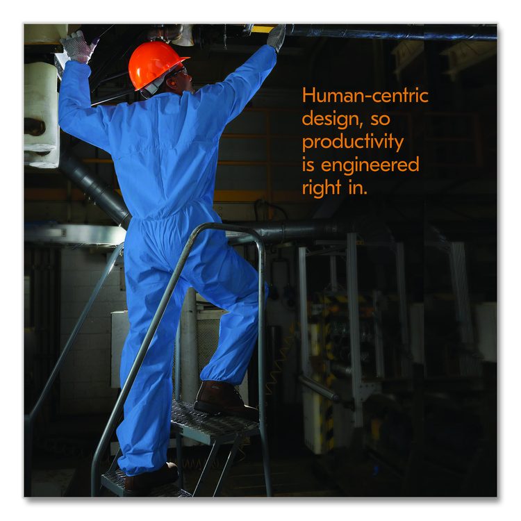 A20 Breathable Particle Protection Coveralls, Zip Front, Elastic Back, Wrists, Ankles, 3X-Large, Blue, 20/Carton