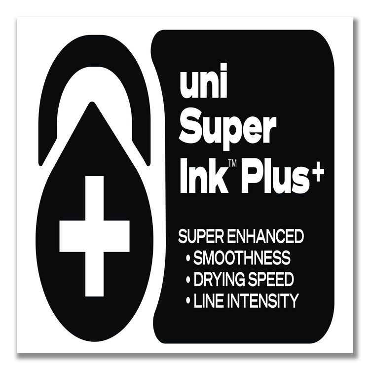 207 Plus+ Gel Pen, Retractable, Medium 0.7 mm, Black Ink, White Barrel, Dozen