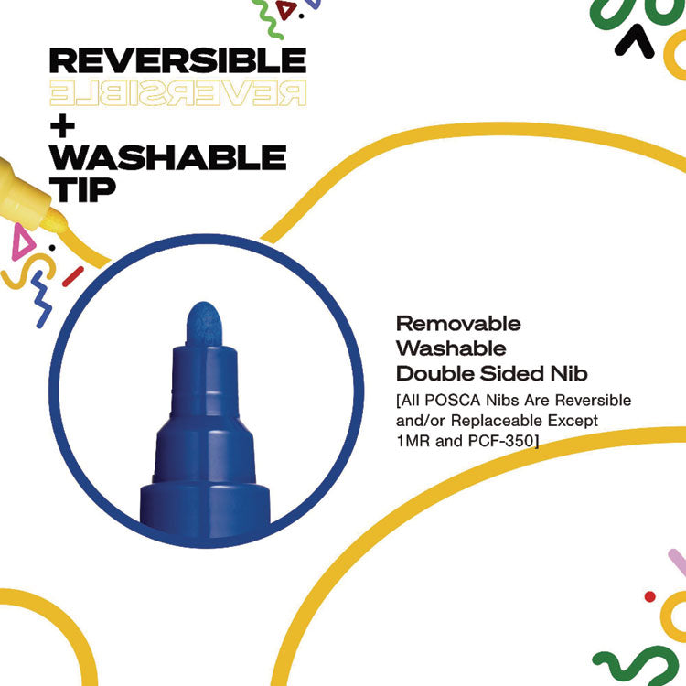 Water-Based Paint Markers, Medium Bullet Tip, Assorted Colors, 4/Set