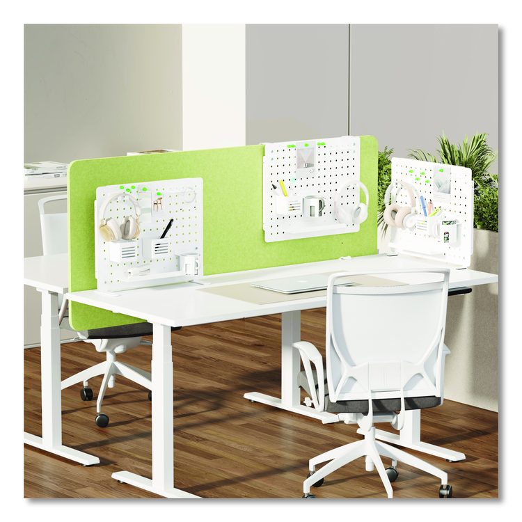 Pegboard Organizer, Three Compartments, 20.58 x 1 x 17, White, Steel