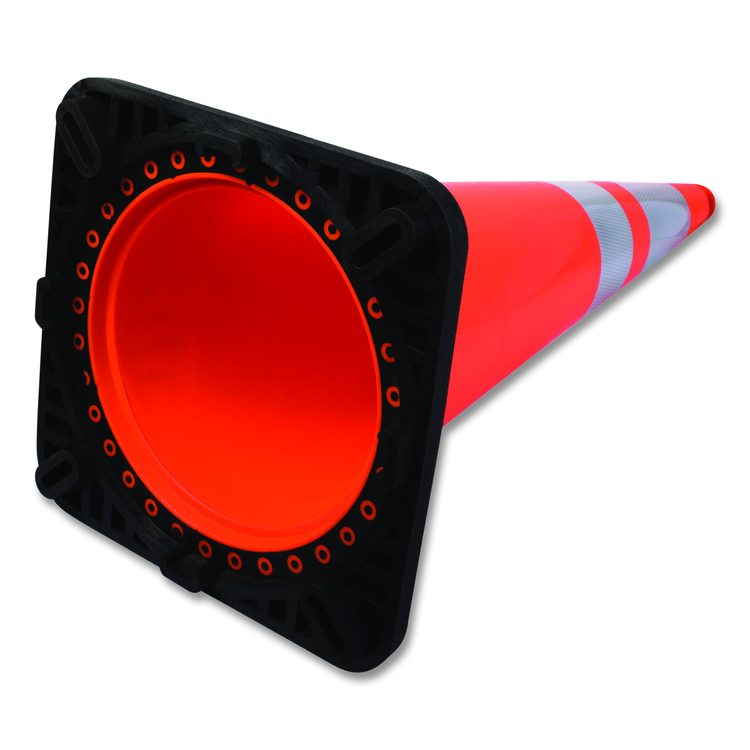 Traffic Cone, 14.5 x 1 x 36, Orange/Silver