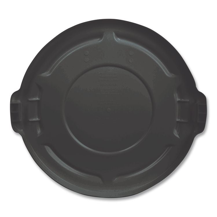 BRUTE Self-Draining Flat Top Lids for 32 gal Round BRUTE Containers, 22.25" Diameter, Black