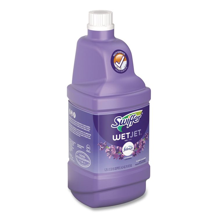 WetJet System Cleaning-Solution Refill, Lavender Scent, 1.25 L Bottle, 4/Carton