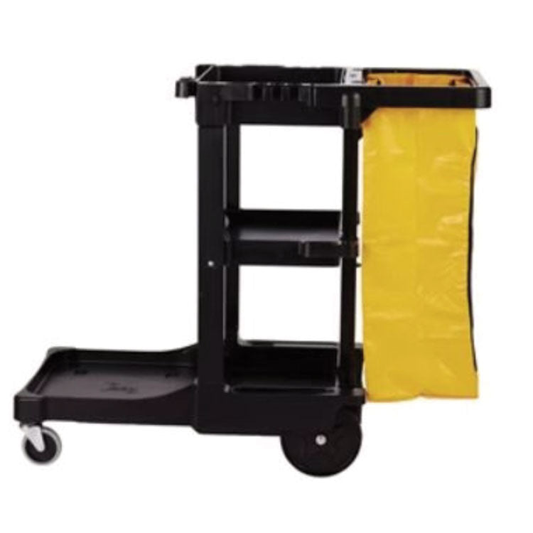 Left Side Upright Leg for Janitor Cart, Plastic, Black