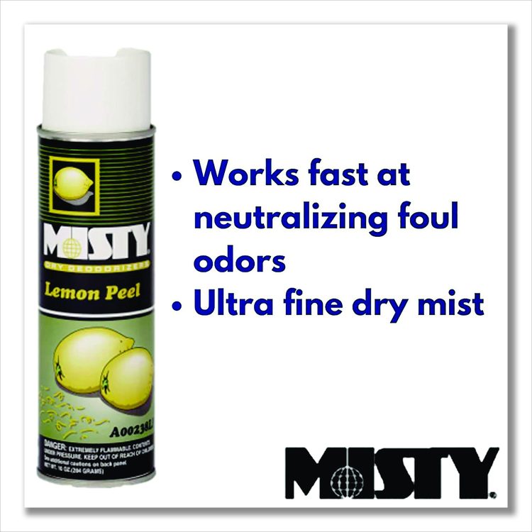 Handheld Air Deodorizer, Lemon Peel, 10 oz Aerosol Spray, 12/Carton