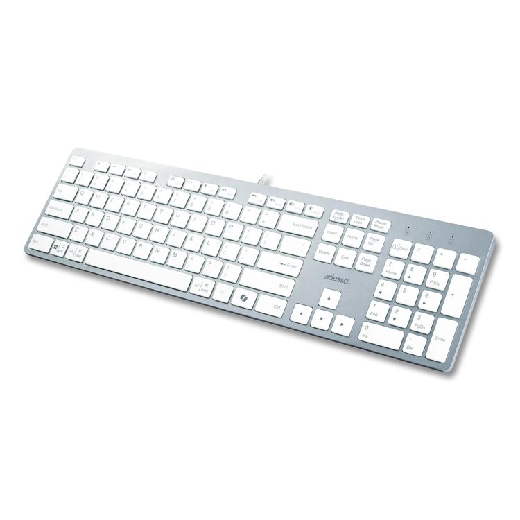 AKB-730UW Keyboard, Silver/White