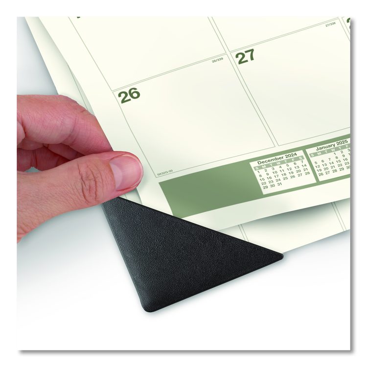 Recycled Monthly Desk Pad, 22 x 17, Sand/Green Sheets, Black Binding, Black Corners, 12-Month (Jan to Dec): 2026