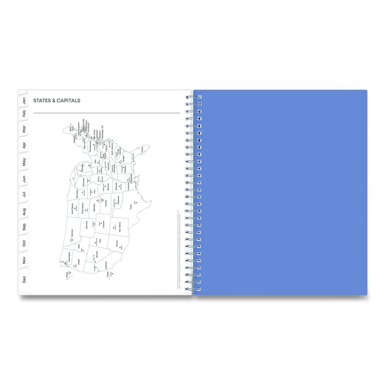 Lindley Monthly Planner, Floral Artwork, 10 x 8, White/Blue/Green Cover, 12-Month (Jan to Dec): 2026