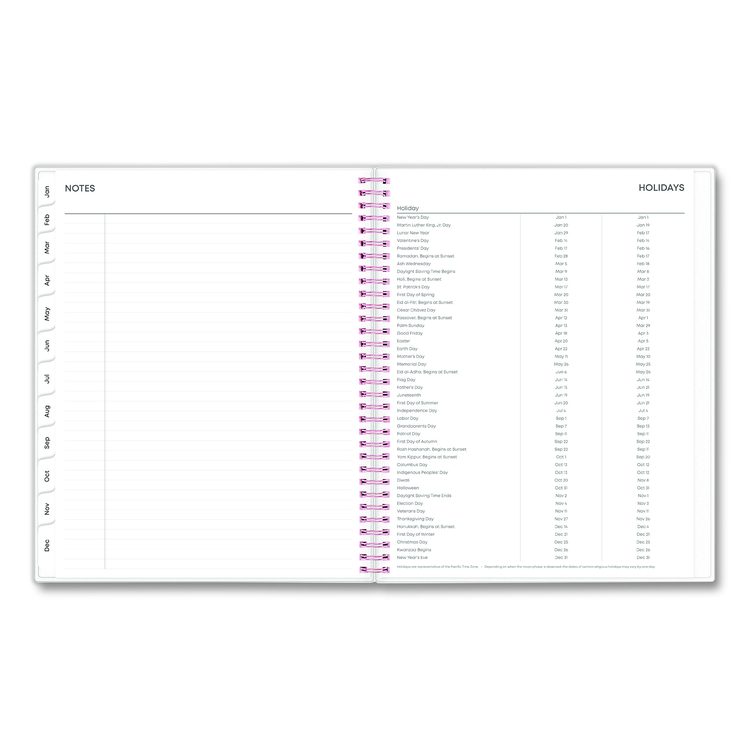 Joselyn Weekly/Monthly Planner, Floral Artwork, 11 x 8.5, Pink/Peach/Black Cover, 12-Month (Jan to Dec): 2026
