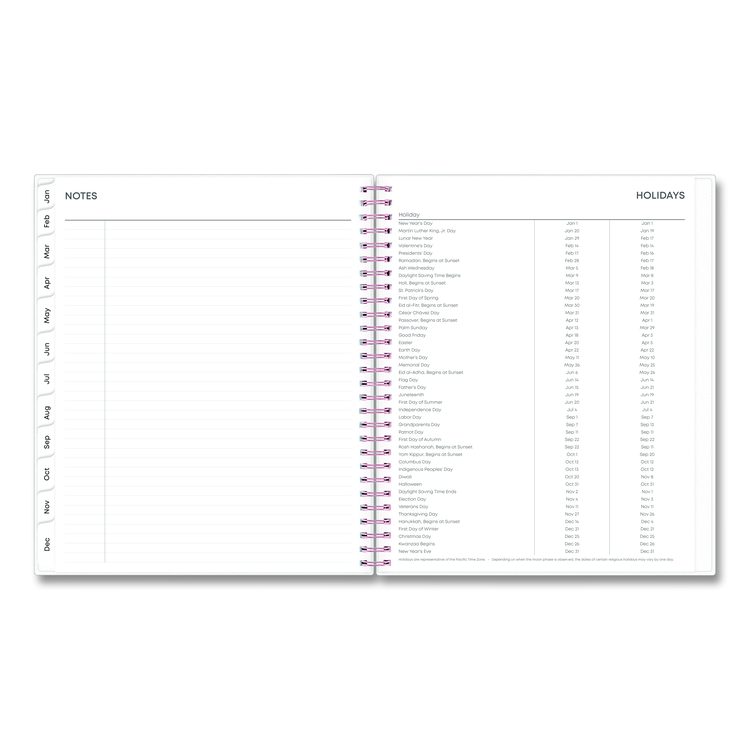 Joselyn Monthly Wirebound Planner, Floral Artwork, 10 x 8, Pink/Peach/Black Cover, 12-Month (Jan to Dec): 2026