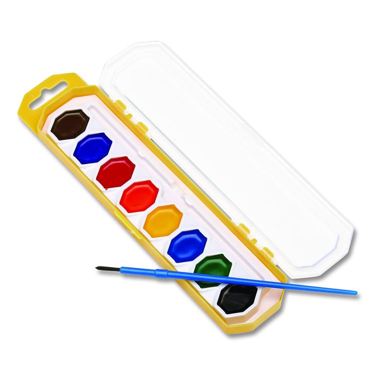 Washable Watercolors, 8 Assorted Colors, Palette Tray