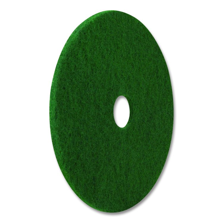 Scrubbing Pad, 12" Diameter, Green, 5/Carton