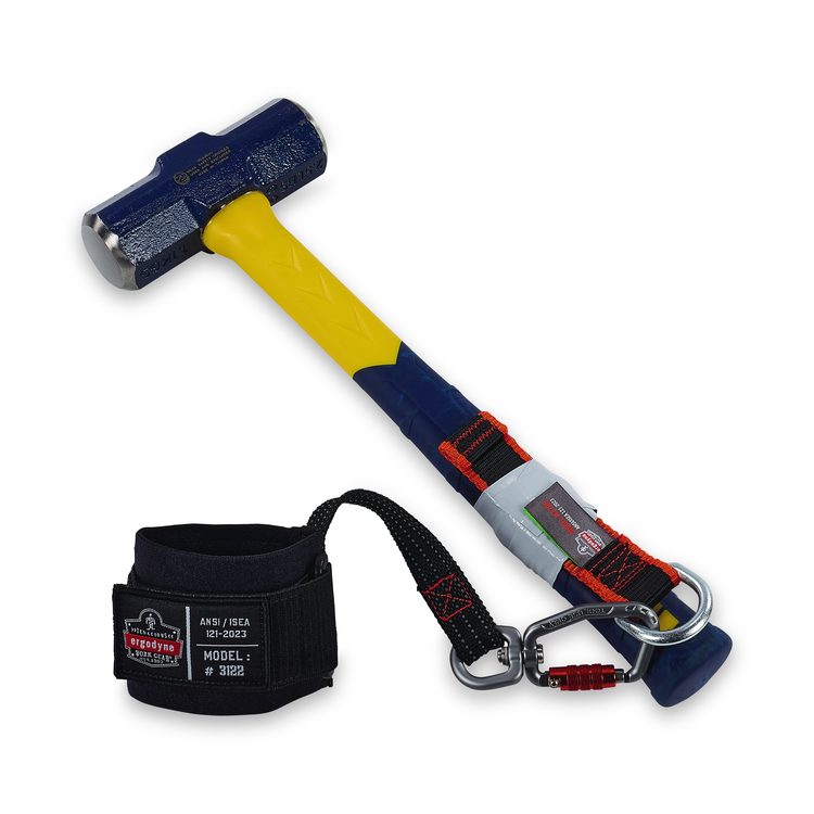 Squids 3122 Pull-On Wrist Tool Lanyard with Carabiner Anchor, 5 lb Max Working Capacity, 7" Long, Black