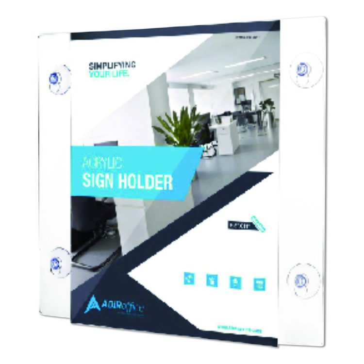 Suction-Mount Acrylic Window Sign Holders, 8.5 x 11, Clear, 12 Sign Holders