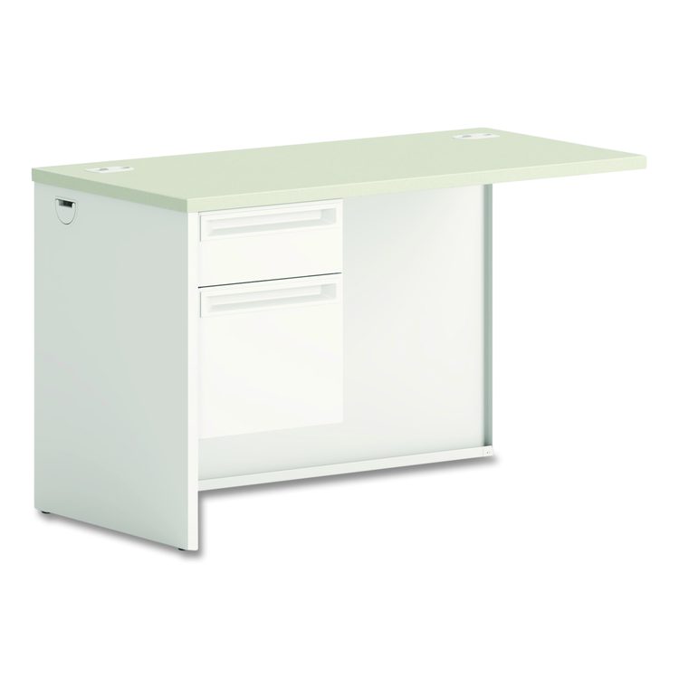 38000 Series Return Pedestal, Box/File, 26.38w x 50.38d x 31.38h, Left, Silver/Light Gray