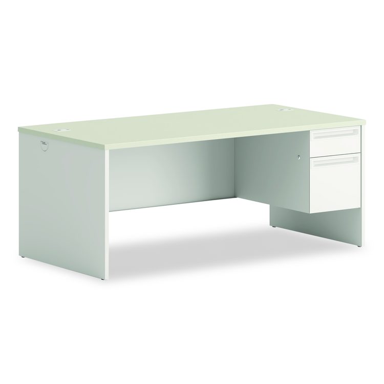 38000 Series Right Pedestal Desk, 72" x 36" x 30", Light Gray/Silver