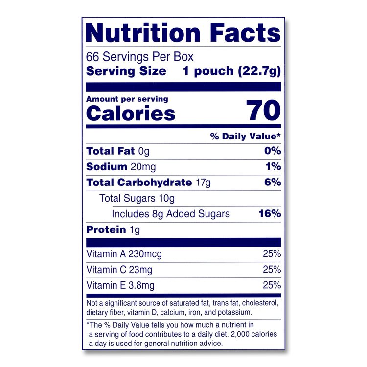 Fruit Snacks, Mixed Fruit, 0.8 oz Pouch, 66 Pouches/Box