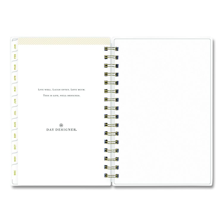 Day Designer Navy Stripe Daily/Monthly Planner, Horizontal Stripe Artwork, 8 x 5, Navy/White Cover, 12-Month (Jan-Dec): 2026