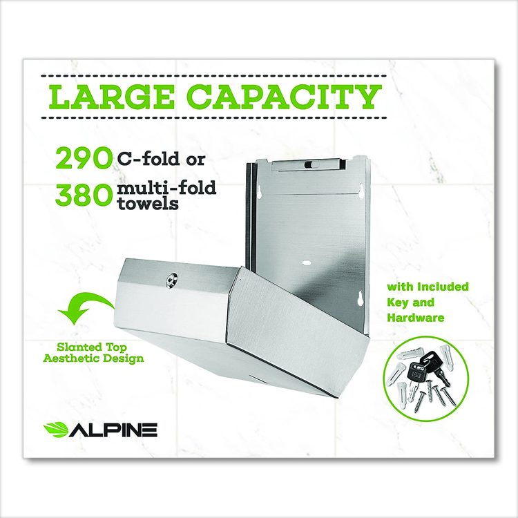 Horizontal C-Fold/Multi-Fold Paper Towel Dispenser, 10.2 x 4 x 11.2, Brushed Nickel