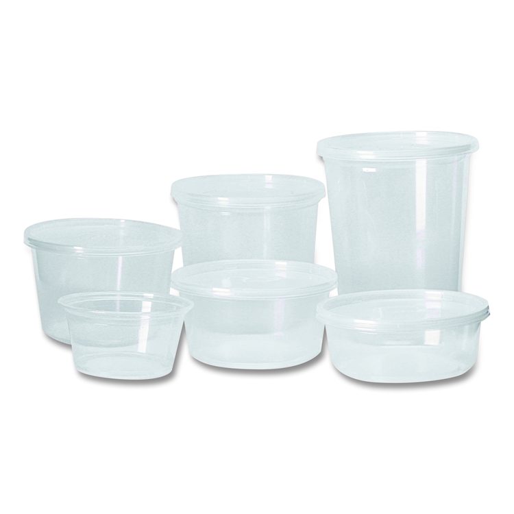 Pro Kal Polyethylene Flush Fill Round Deli Lids, 4.6" Diameter, Clear, Plastic, 500/Carton