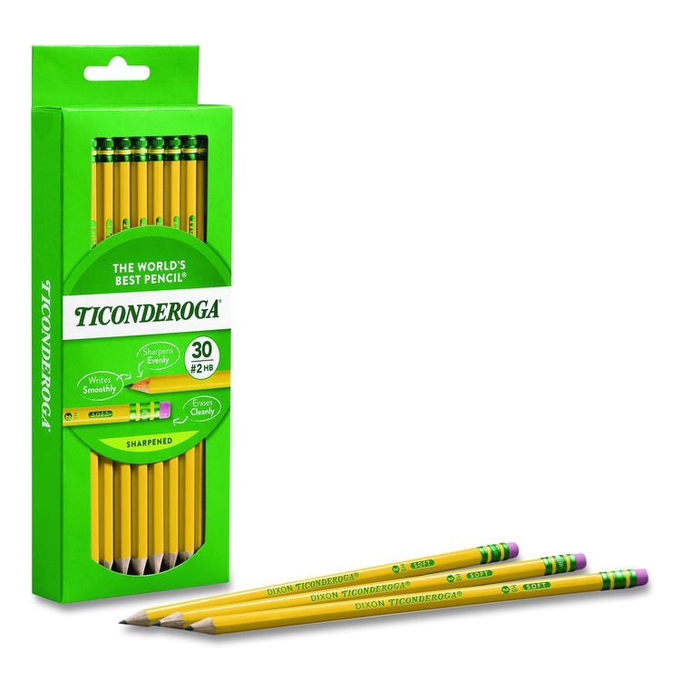 Pre-Sharpened Pencil, HB (#2), Black Lead, Yellow Barrel, 30/Pack