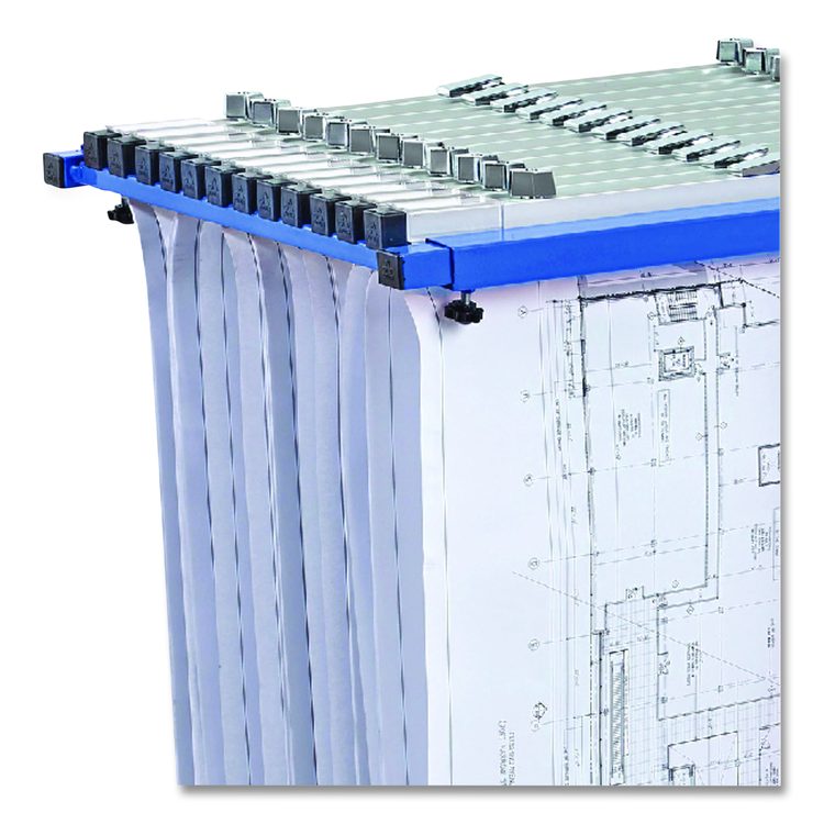 Blueprint Storage Cabinet Steel Vertical Plan Center, Assorted Document Sizes, 15" x 27" to 47.25" x 32.5" to 57", Blue