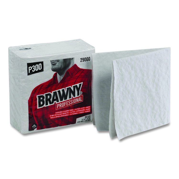 All Purpose Wipers, 3-Ply, 13 x 13, White, 80 Wipers/Pack, 12 Packs/Carton