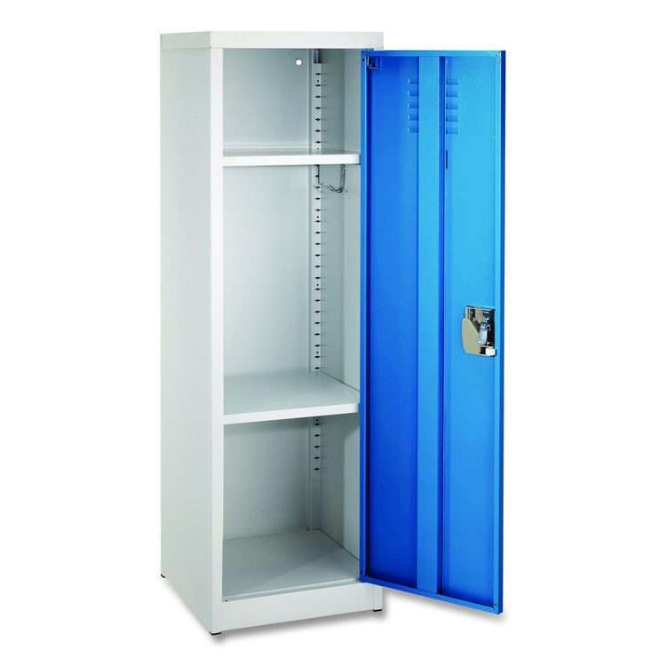 Steel Storage Locker, 1 Compartment, 15 x 15 x 48, Blue