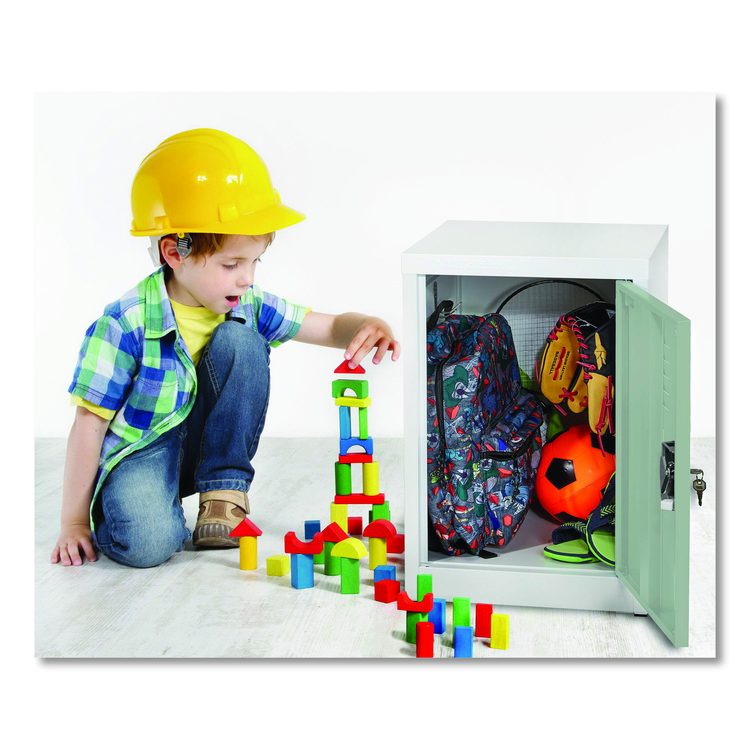 Steel Storage Locker, 1 Compartment, 15 x 15 x 24, Misty Green