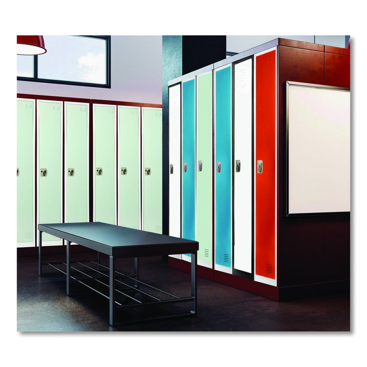 Steel Storage Locker, 1 Compartment, 12 x 12 x 72, Misty Green