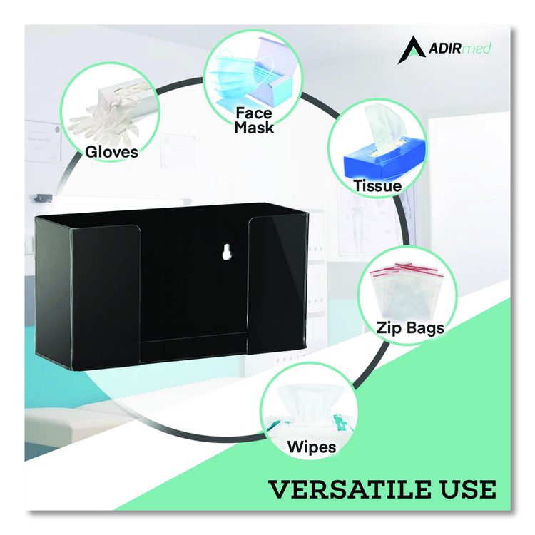 Acrylic Glove Dispenser, Single Box Capacity, 10.2 x 3.5 x 5.3, Black