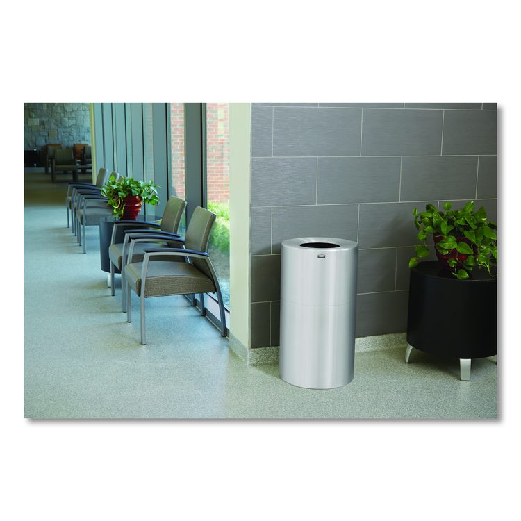 Atrium Aluminum Container with Liner, 35 gal, Aluminum, Satin Aluminum