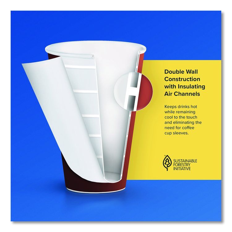 Thermoguard Insulated Paper Hot Cups, 20 oz, Steam Print Design, 600/Carton
