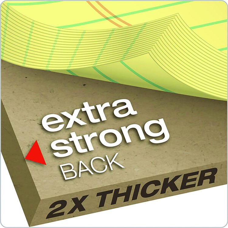 Double Docket Ruled Pads with Extra Sturdy Back, Medium/College Rule, (100) Canary Yellow 8.5 x 11 Sheets