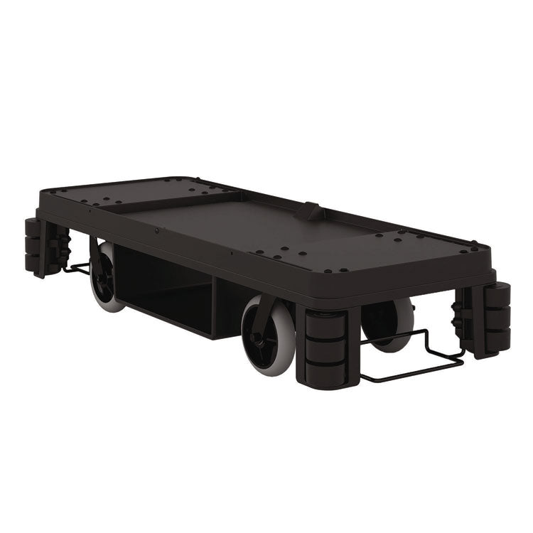 Partially Assembled Premium Housekeeping Cart, Plastic, 1 Shelf, 24 x 62.13 x 49.75, Black