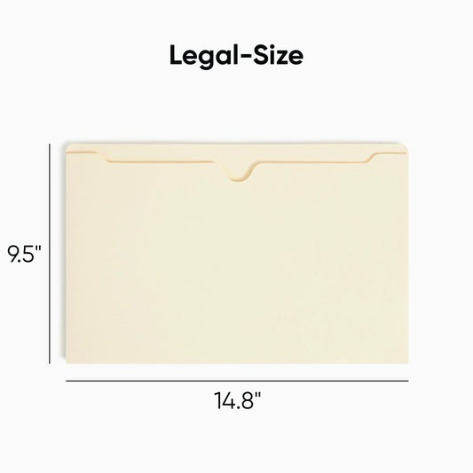 Manila File Jackets, 2-Ply Straight Tab, Legal Size, Manila, 50/Box