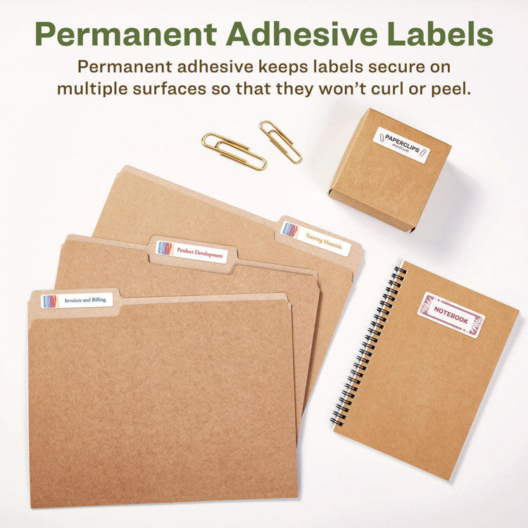 EcoFriendly Mailing Labels, Inkjet/Laser Printers, 0.5 x 1.75, White, 80/Sheet, 100 Sheets/Pack