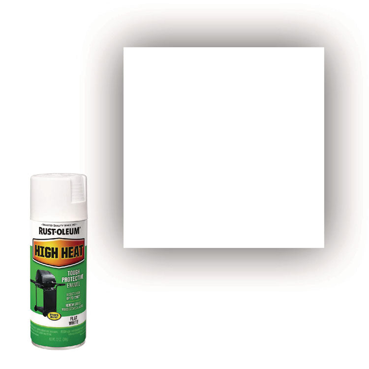High Heat Enamel Spray Paint, Flat White, 12 oz Aerosol Can