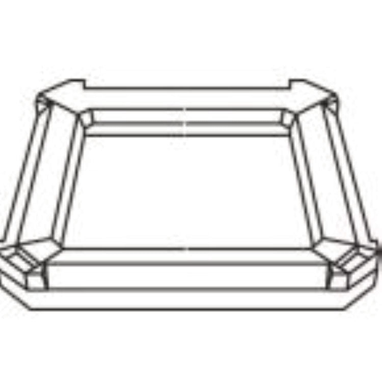 Stationary/Moving Collar for Container, Square, 26.25 x 26.25 x 4, Black
