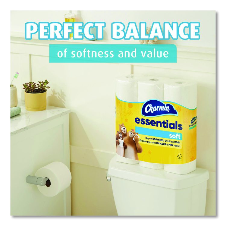Essentials Soft Bathroom Tissue, Septic Safe, 2-Ply, White, 330 Sheets/Roll, 18 Rolls/Carton