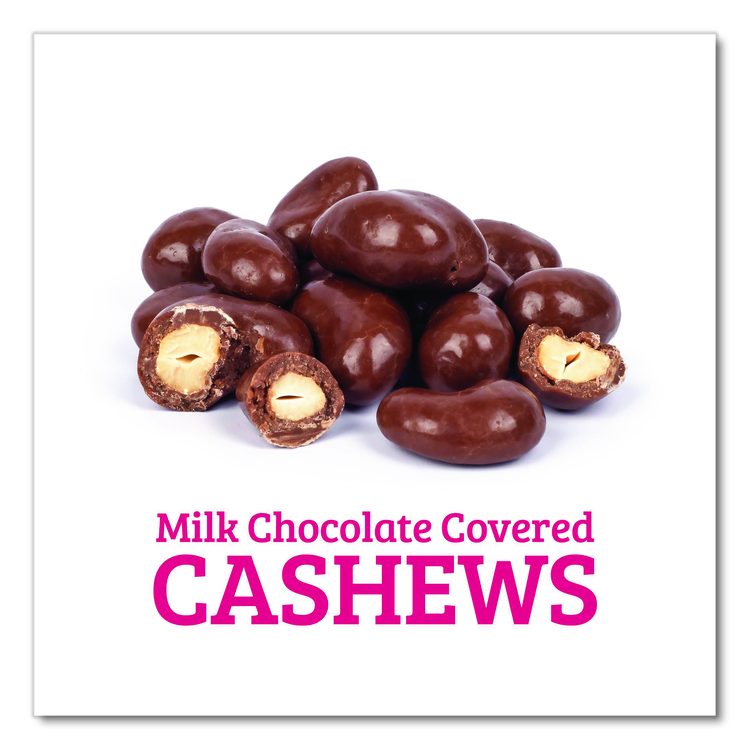 Milk Chocolate Covered Cashews, 44 oz Jar
