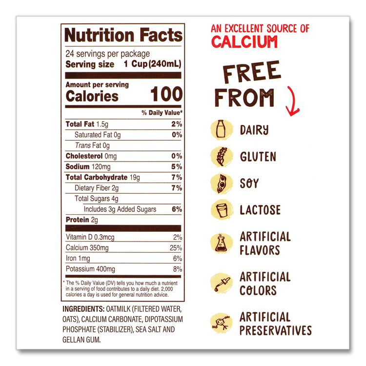 Original Oat Milk Cartons, 32 oz Carton, 6/Carton