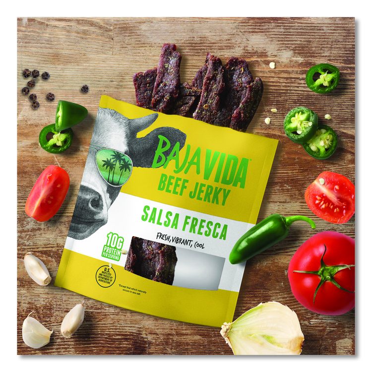 Beef Jerky Salsa Fresca Snack Pack, Salsa Fresca, 1 oz Packet, 12/Carton